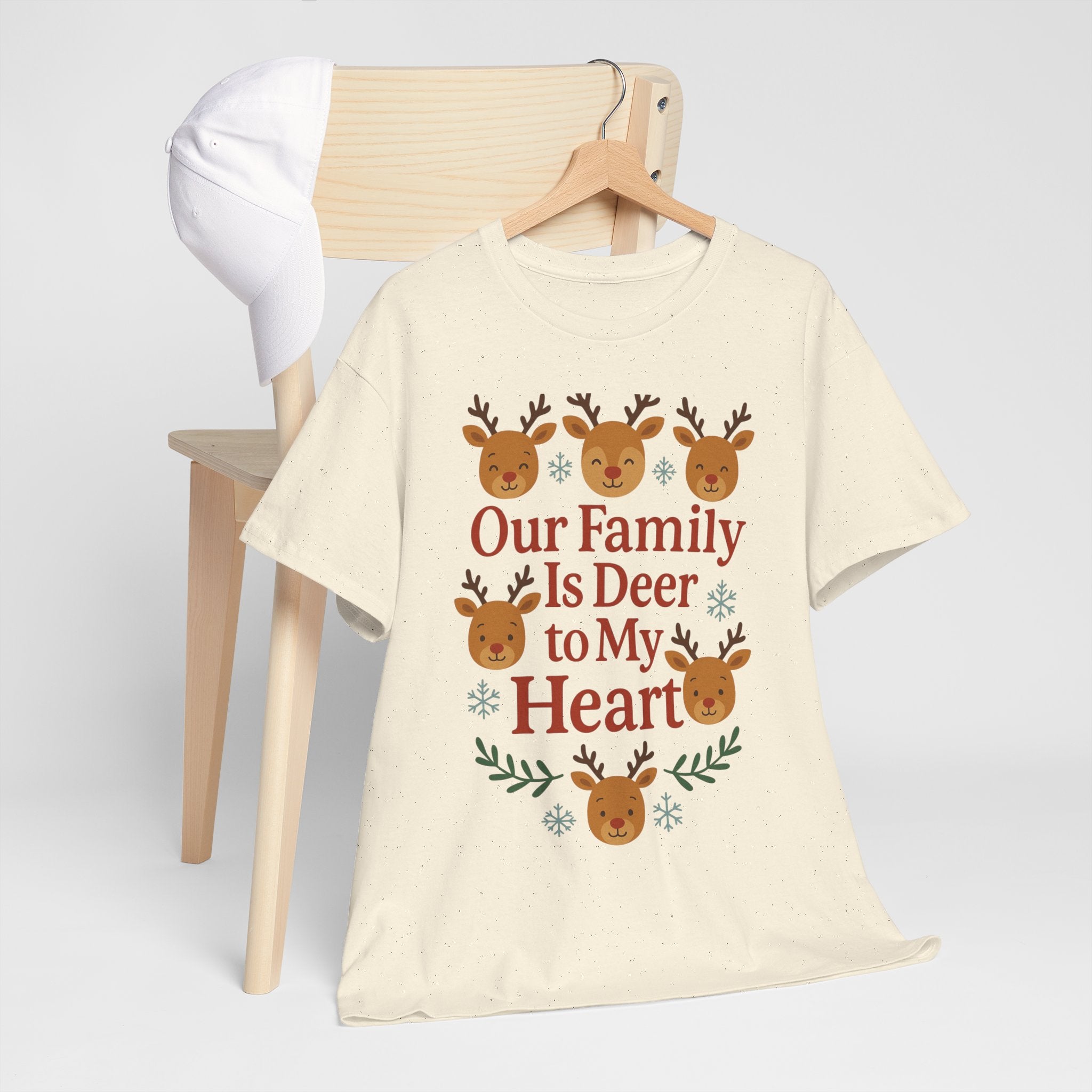 Our Family is Deer to My Hearts - Unisex Heavy Cotton Tee
