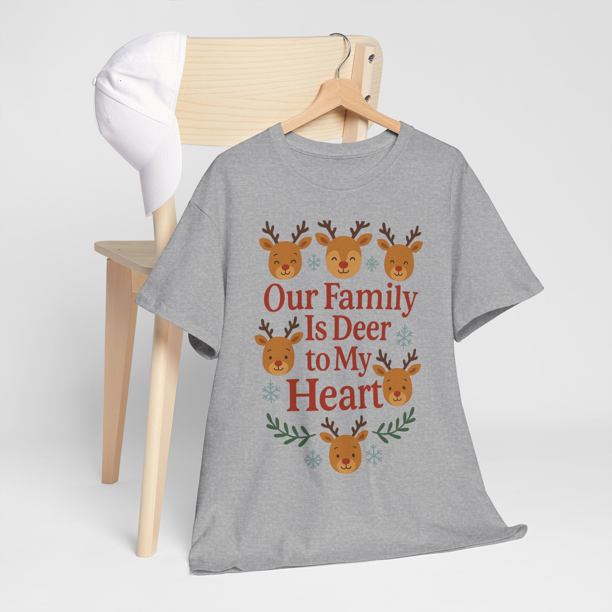 Our Family is Deer to My Hearts - Unisex Heavy Cotton Tee