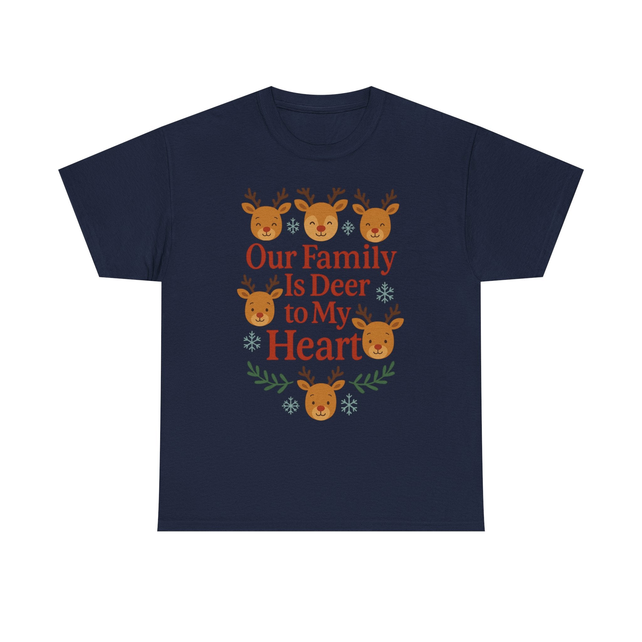 Our Family is Deer to My Hearts - Unisex Heavy Cotton Tee