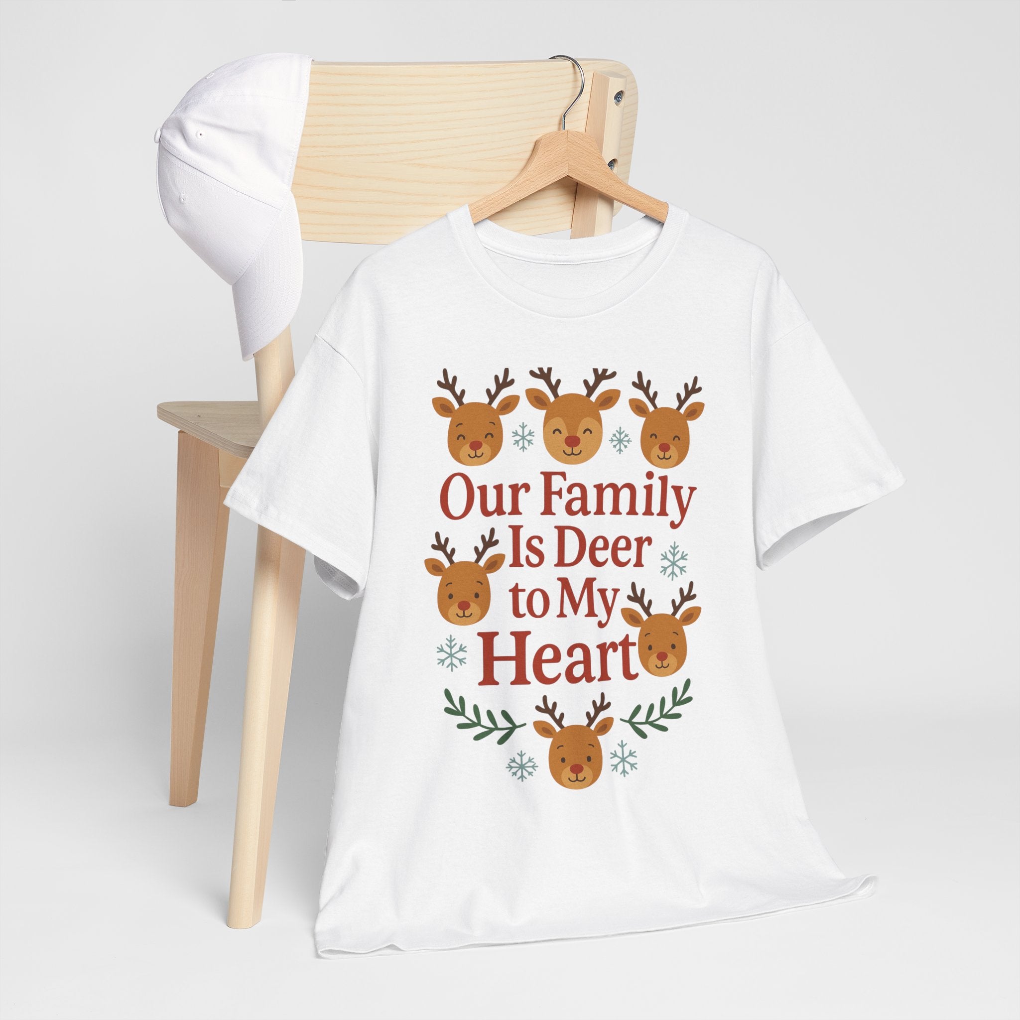 Our Family is Deer to My Hearts - Unisex Heavy Cotton Tee
