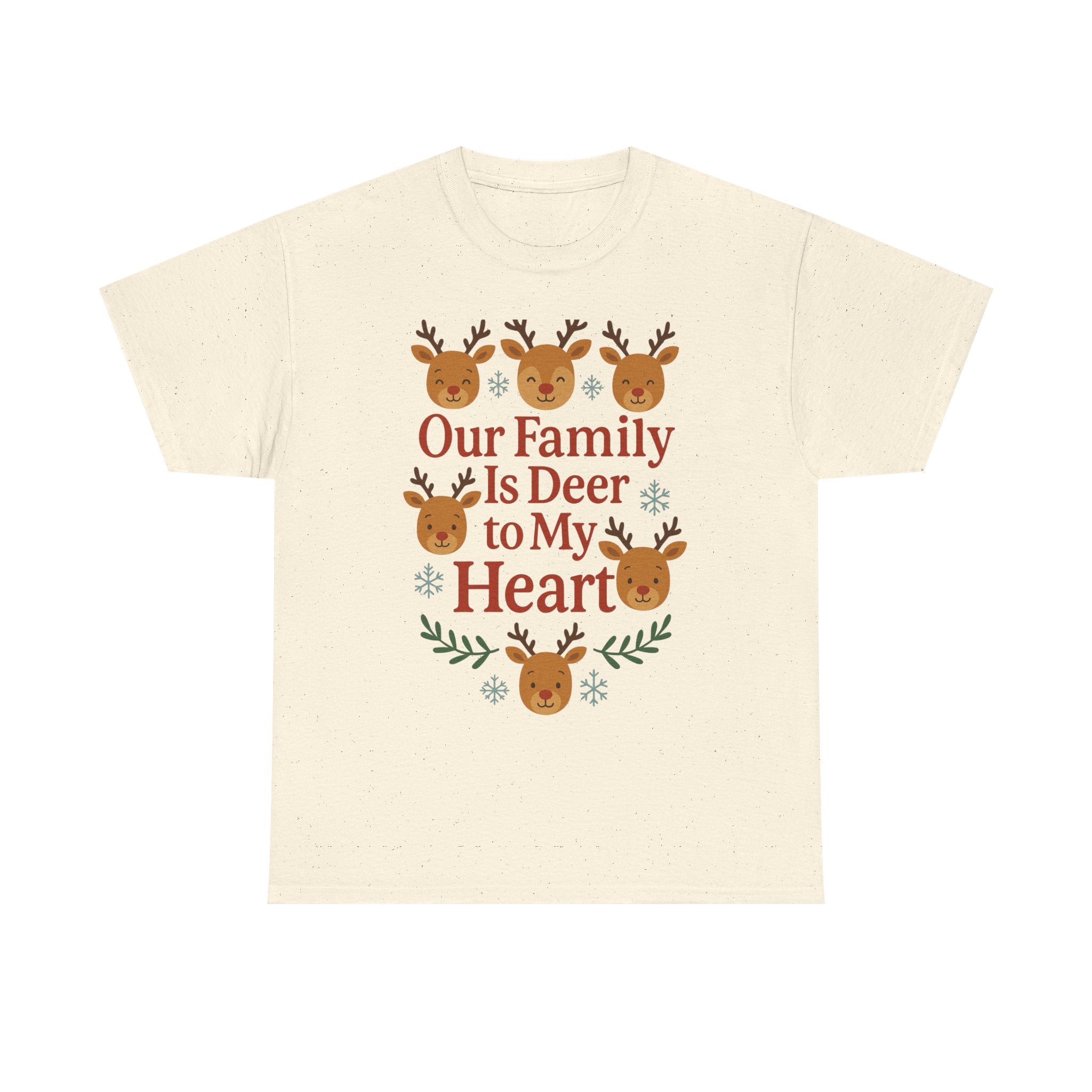 Our Family is Deer to My Hearts - Unisex Heavy Cotton Tee