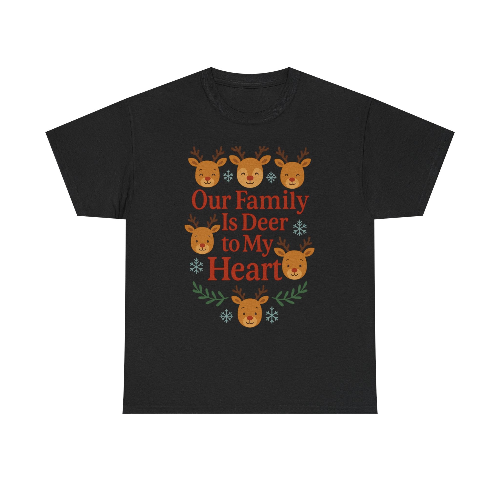 Our Family is Deer to My Hearts - Unisex Heavy Cotton Tee