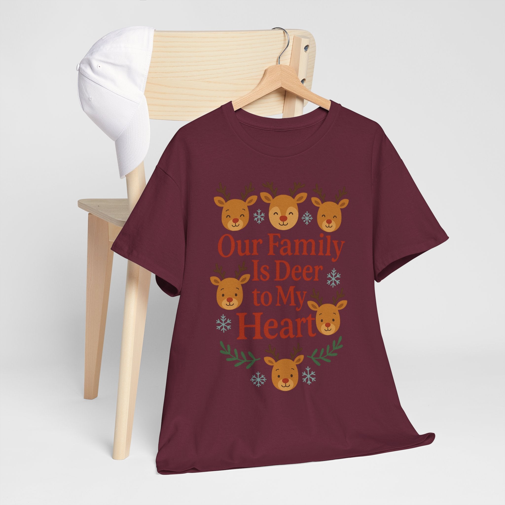 Our Family is Deer to My Hearts - Unisex Heavy Cotton Tee