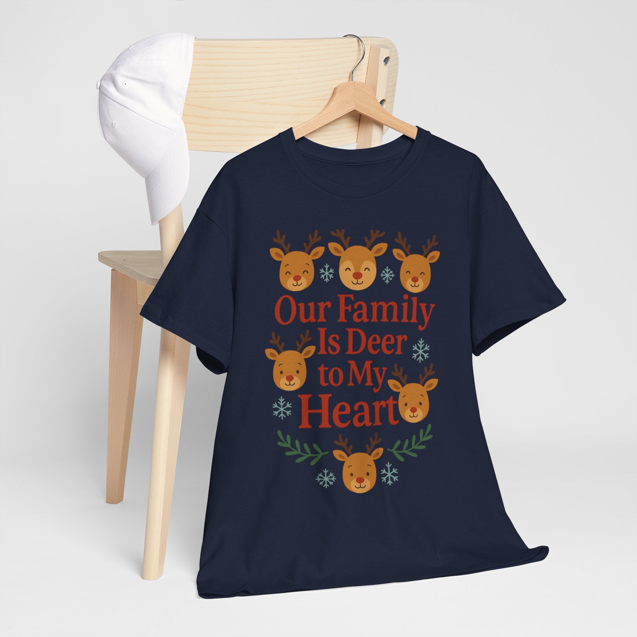 Our Family is Deer to My Hearts - Unisex Heavy Cotton Tee