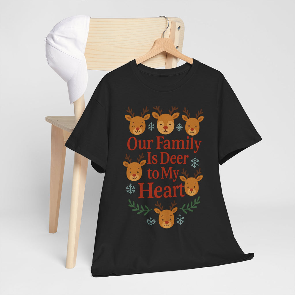 Our Family is Deer to My Hearts - Unisex Heavy Cotton Tee